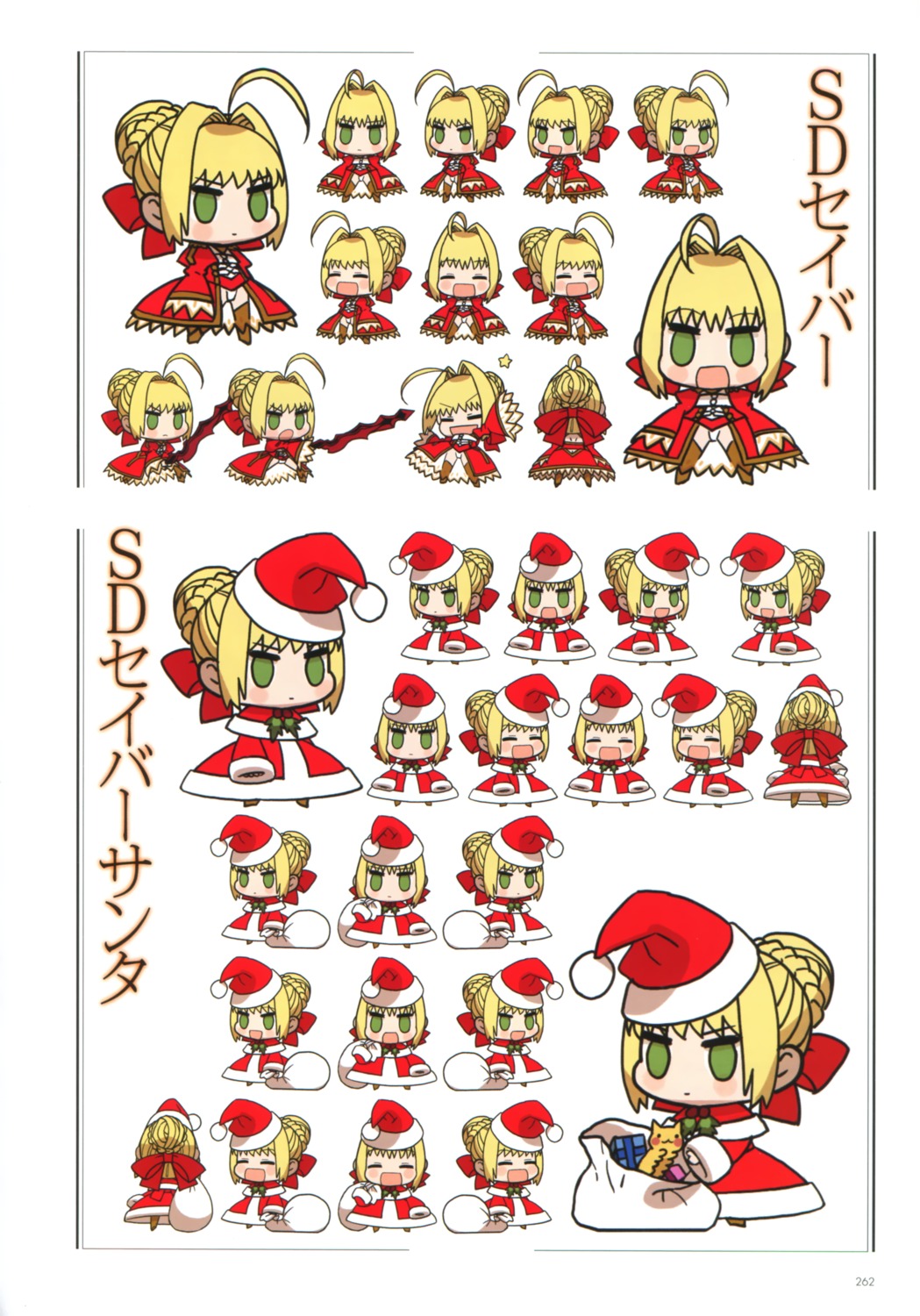 chibi christmas fate/extra fate/stay_night saber saber_extra type-moon