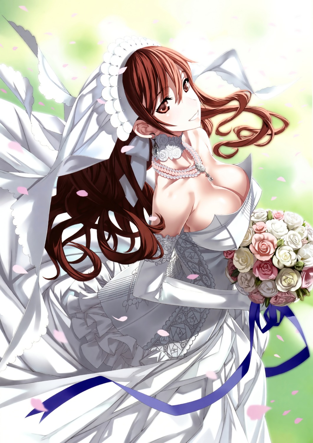 alicia_melchiott cleavage dress honjou_raita valkyria_chronicles valkyria_chronicles_duel wedding_dress