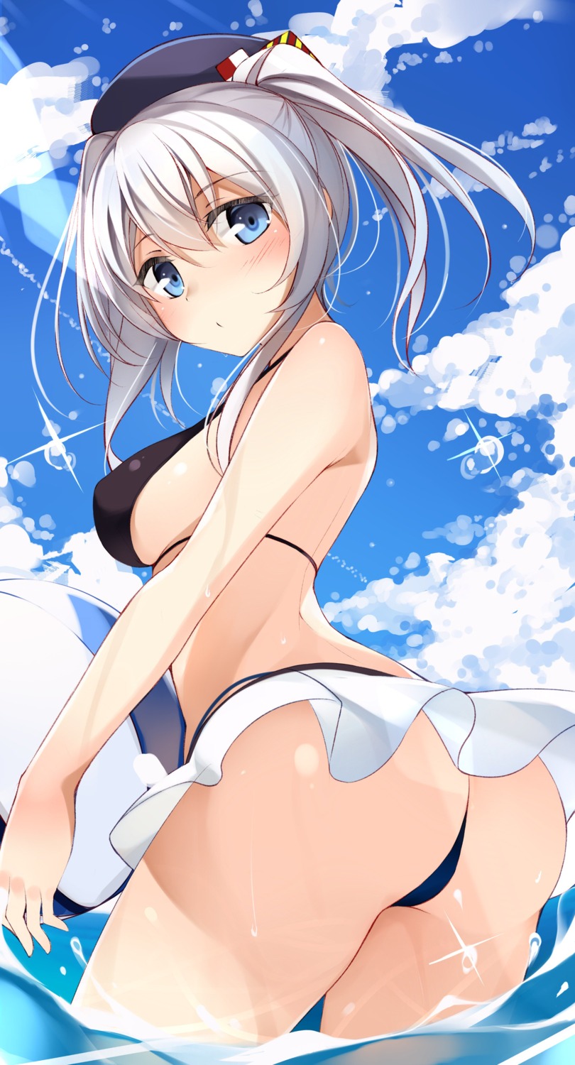 ass bikini kantai_collection kashima_(kancolle) netarou swimsuits wet