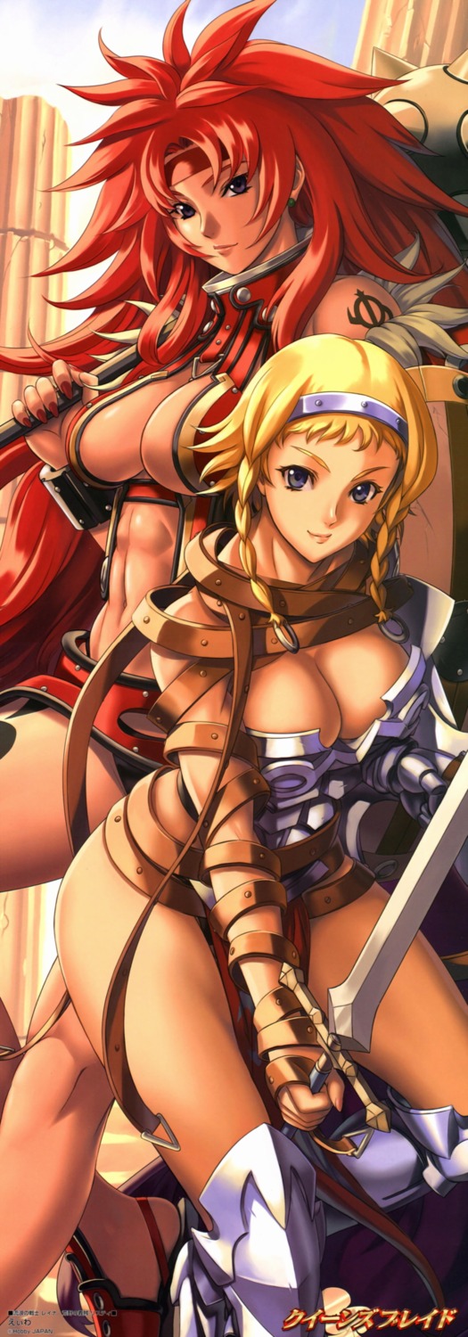armor cleavage eiwa leina queen's_blade risty stick_poster sword