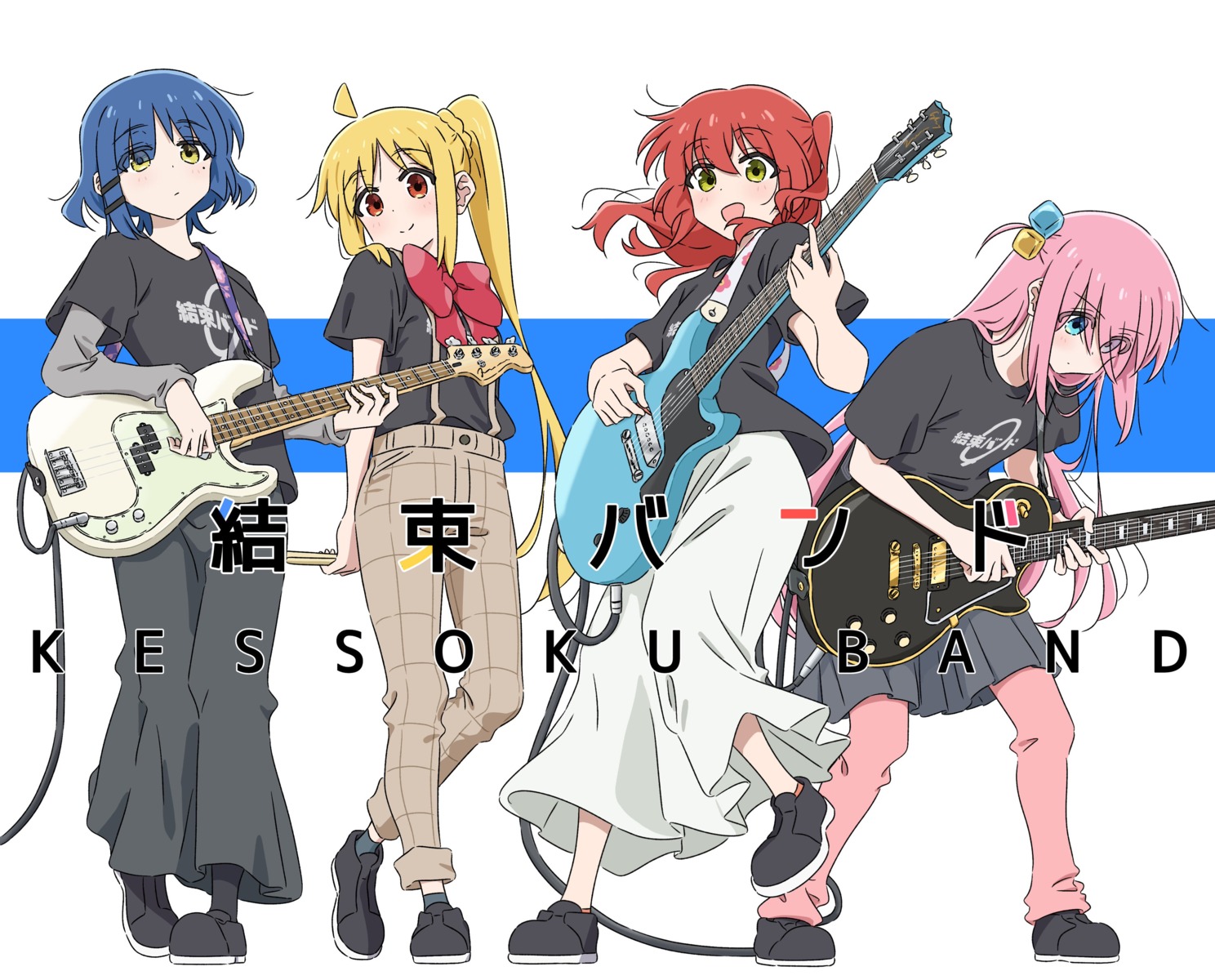 bocchi_the_rock! gotou_hitori guitar gym_uniform ijichi_nijika kita_ikuyo seifuku tagme uniform yamada_ryou