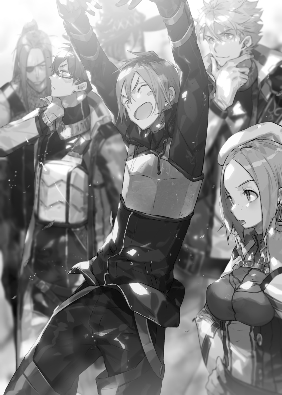 hai_to_gensou_no_grimgar monochrome shirai_eiri