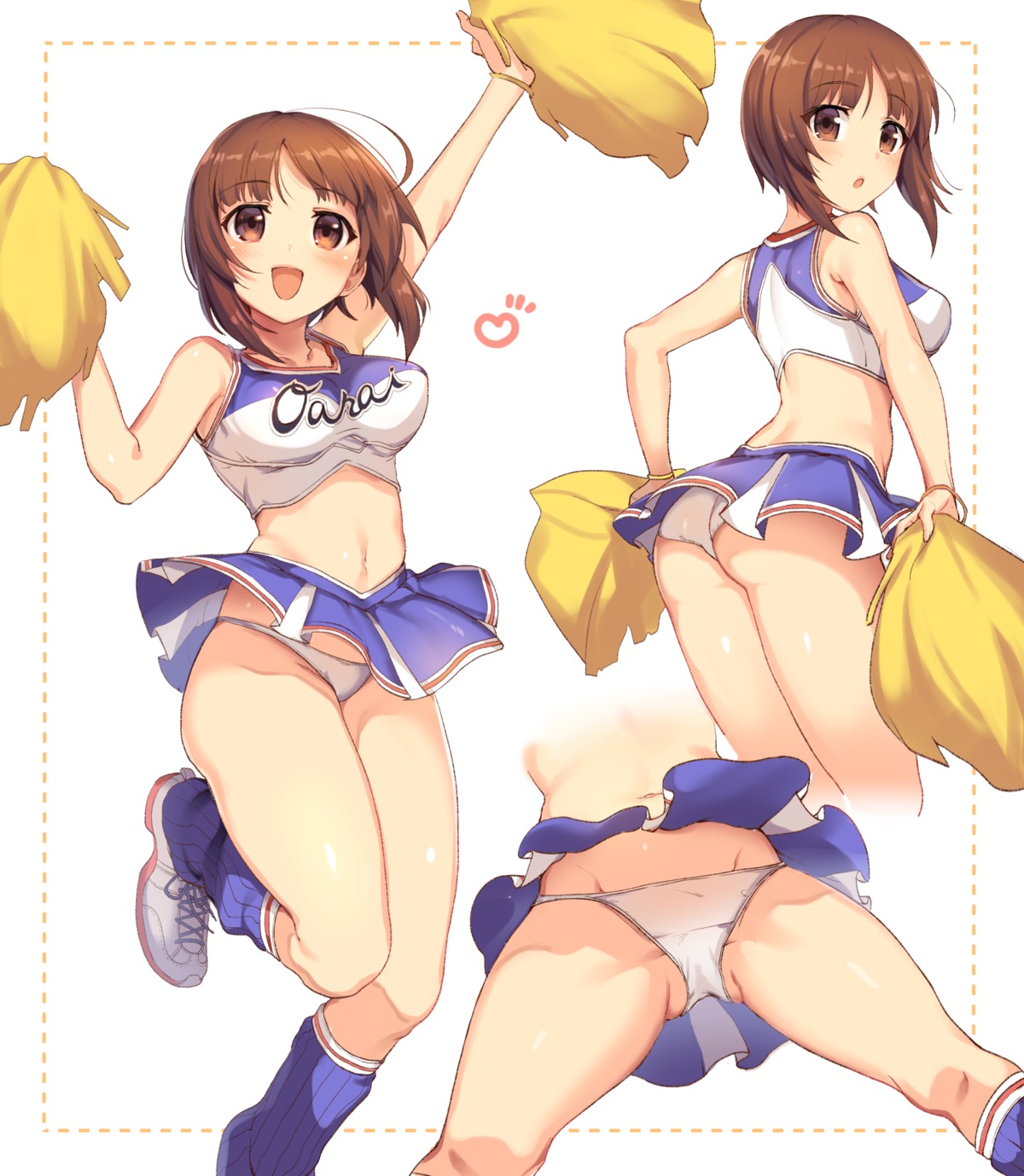 ass cheerleader girls_und_panzer ikomochi nishizumi_miho pantsu skirt_lift