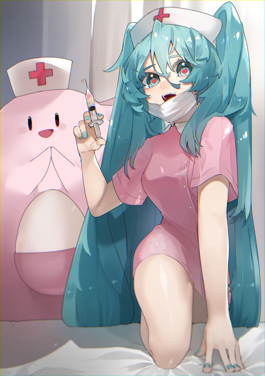 chansey hatsune_miku nurse pokemon reirou_(chokoonnpu) vocaloid