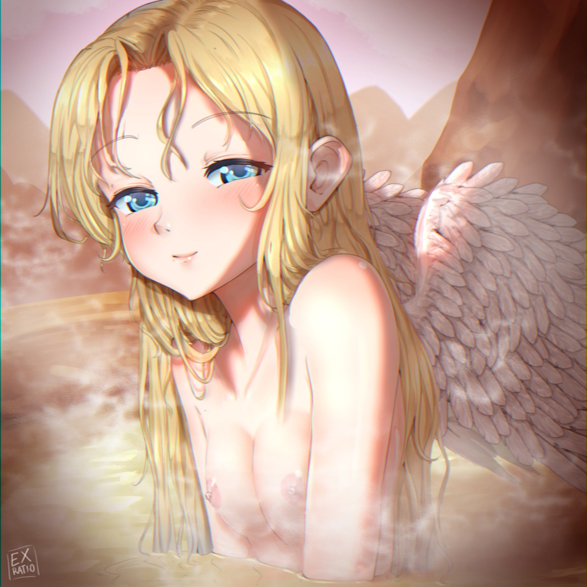 bathing exratio firo loli nipples tate_no_yuusha_no_nariagari topless wet wings