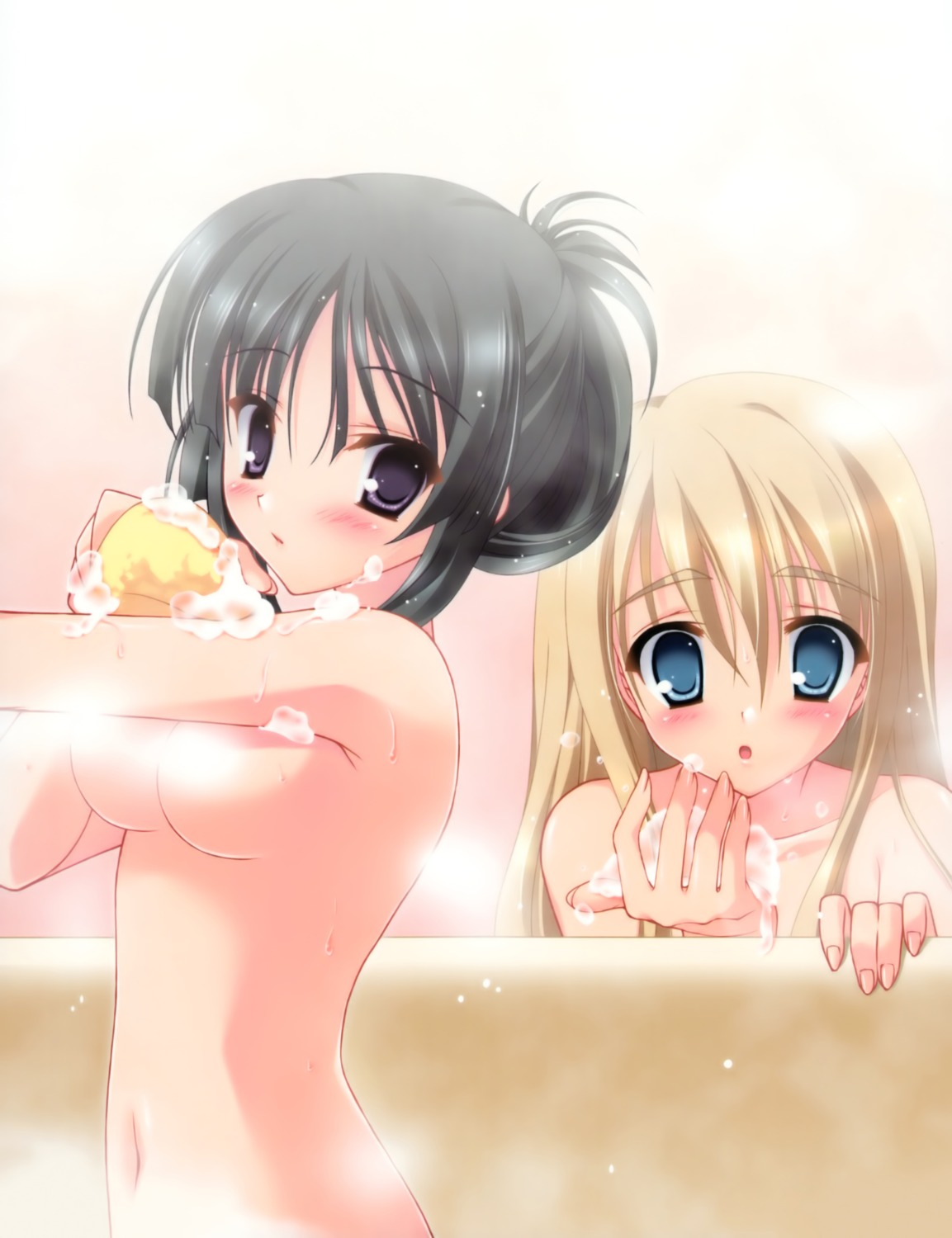 akiyama_mio bathing k-on! kotobuki_tsumugi naked scanning_resolution tanihara_natsuki