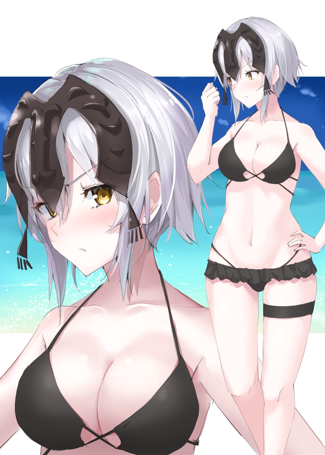 bikini cleavage fate/grand_order garter hiyoko_(pixiv16803940) jeanne_d'arc jeanne_d'arc_(alter)_(fate) swimsuits