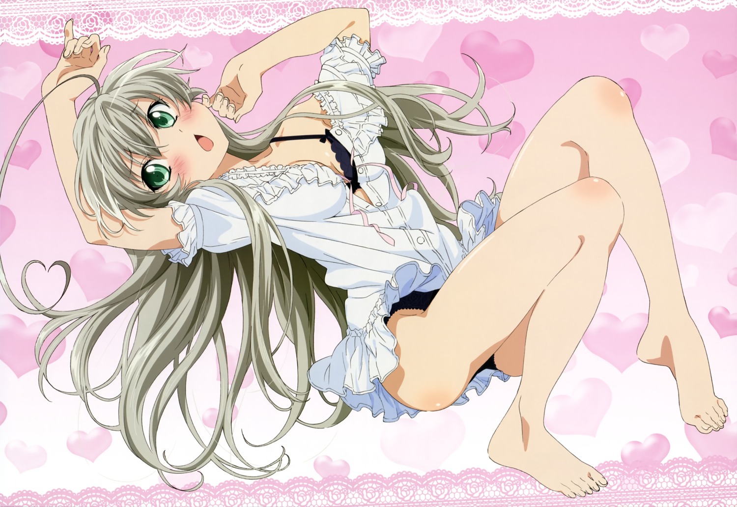 bra dress haiyore!_nyaruko-san nyaruko open_shirt pantsu takiyama_masaaki