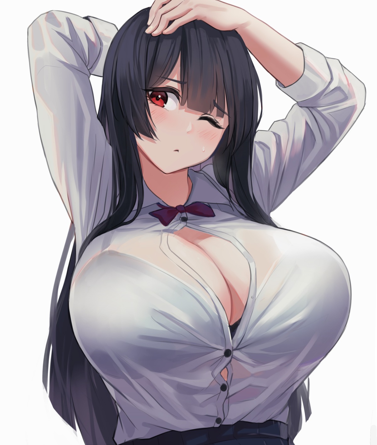 bra fbreeze open_shirt see_through seifuku