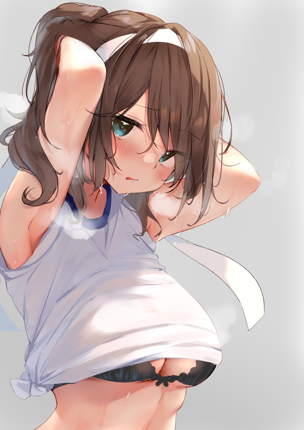 bra gym_uniform nekomugiharu shirt_lift