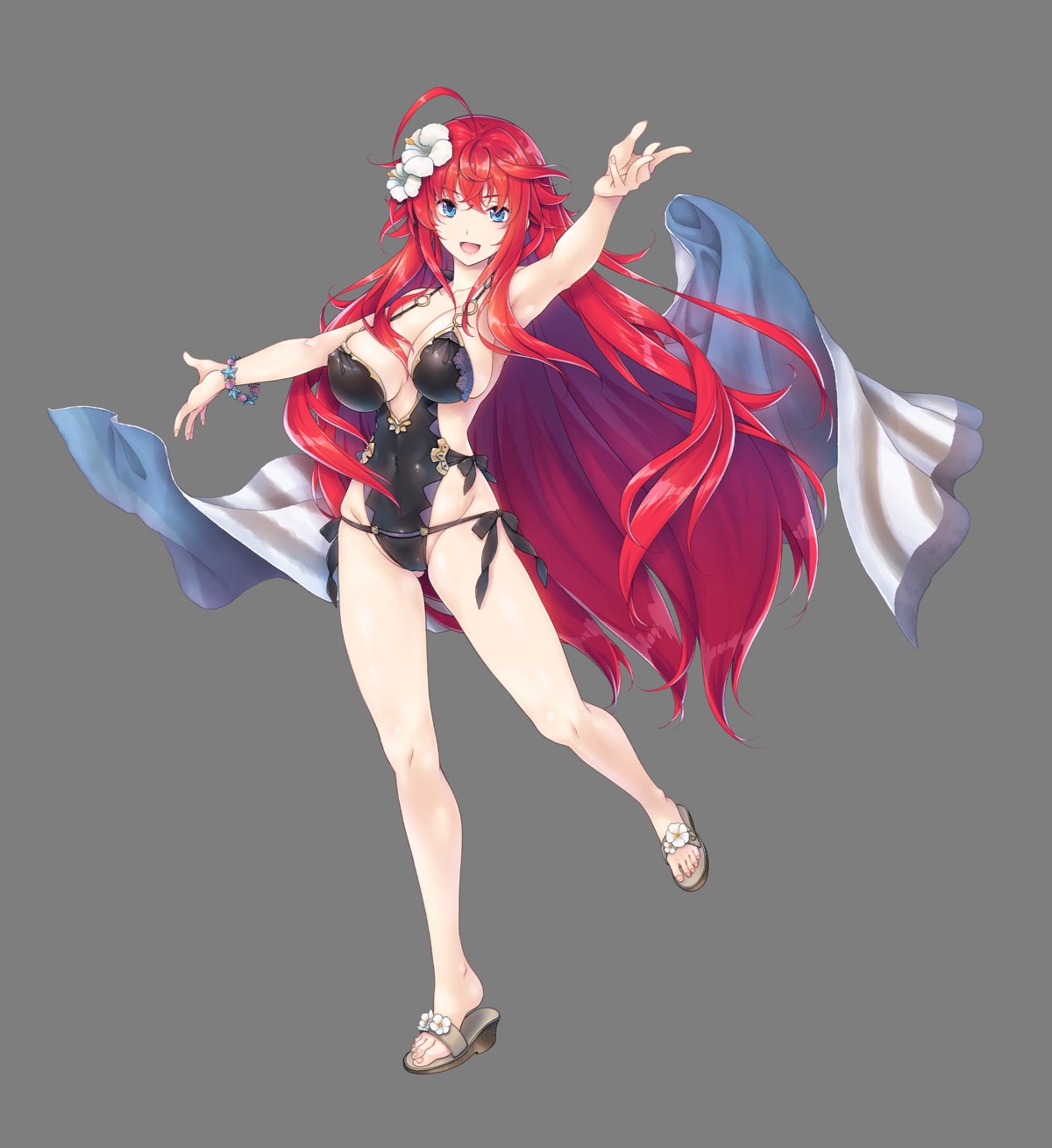 cleavage erect_nipples fantasia_re:build highschool_dxd miyama-zero rias_gremory swimsuits towel transparent_png