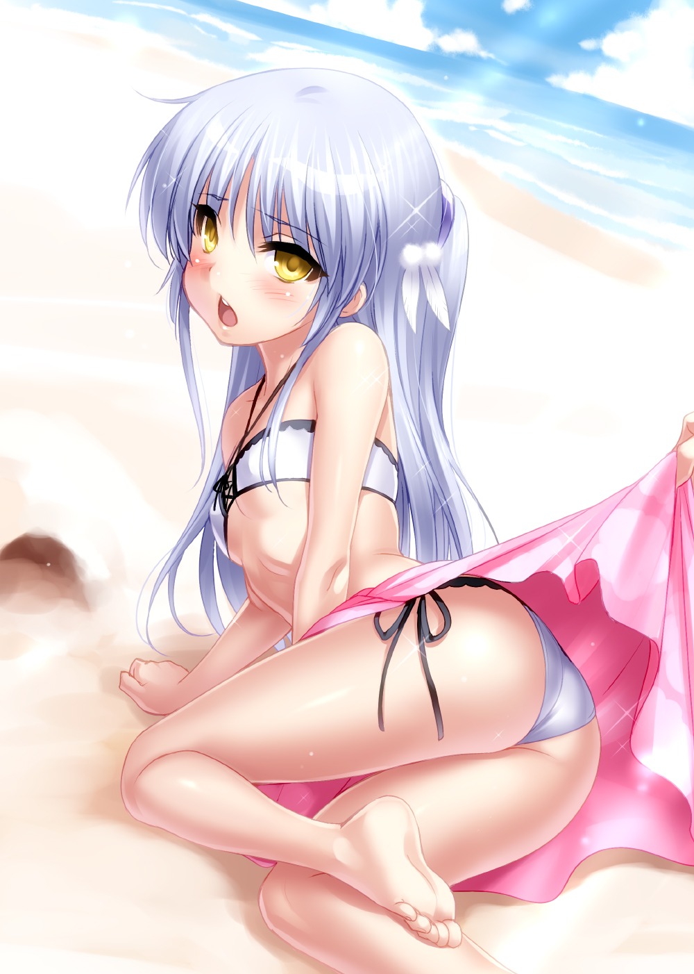 angel_beats! bikini loli skirt_lift swimsuits tachibana_kanade zen