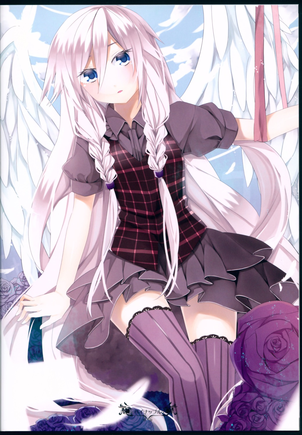 dress ia_(vocaloid) pineapple thighhighs vocaloid wings