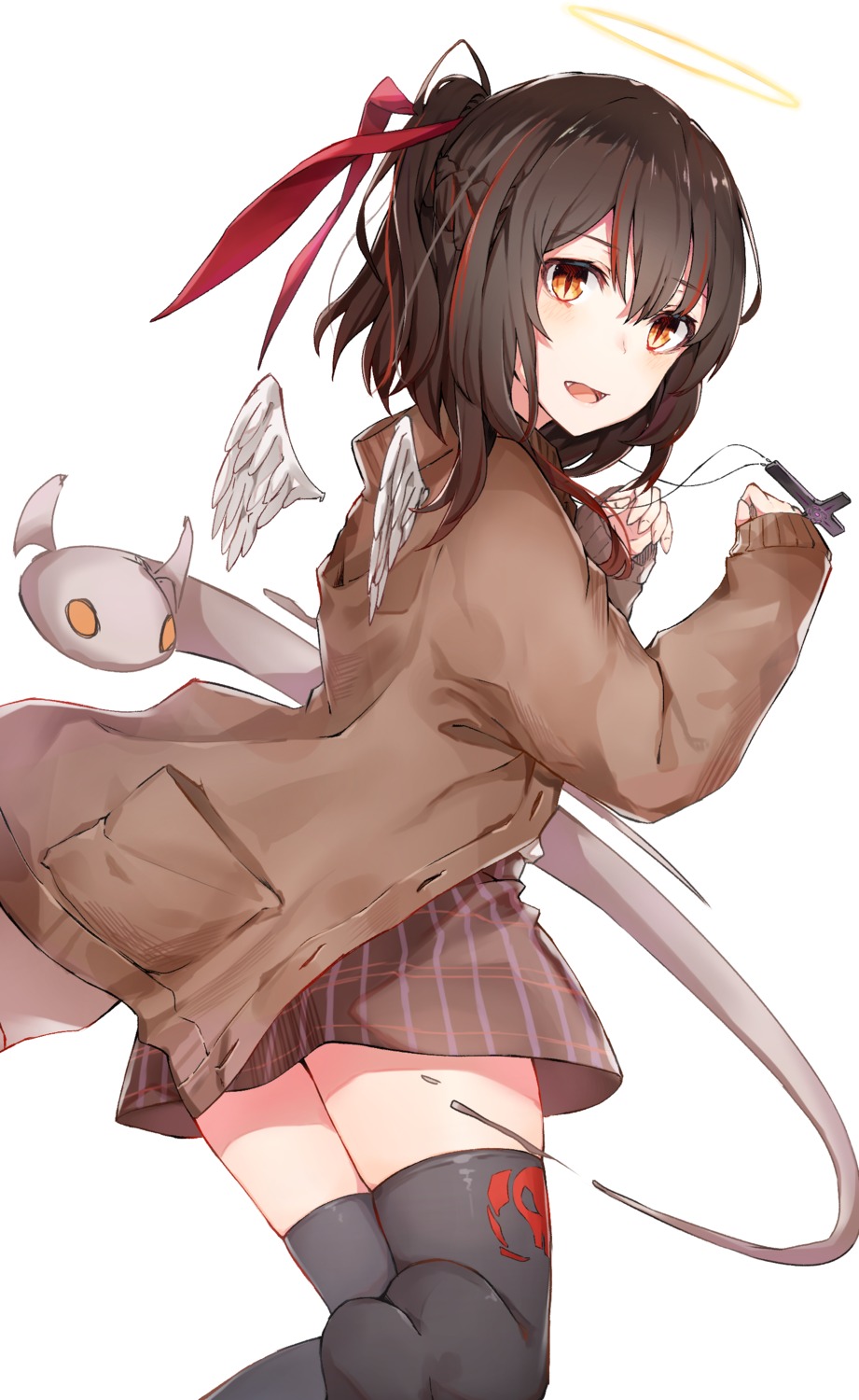 black_cola sweater thighhighs wings