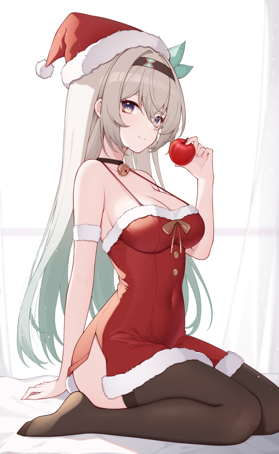 christmas dress firefly honkai:_star_rail poinia thighhighs