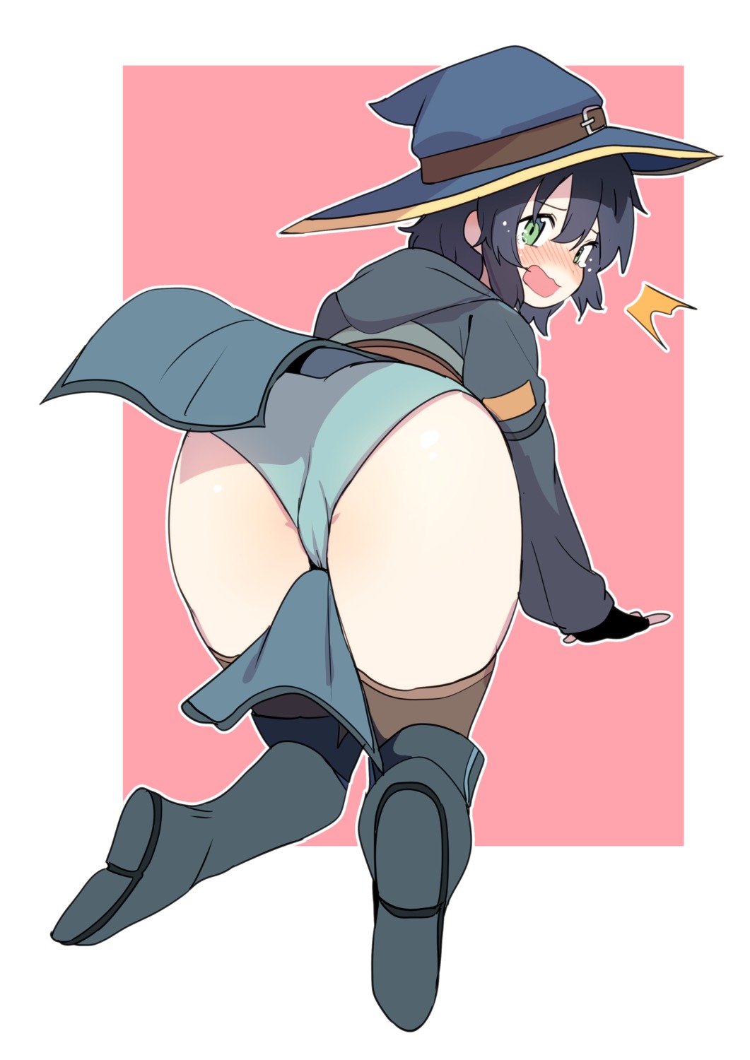 ass cameltoe luke_(dydansgur) pantsu skirt_lift thighhighs witch