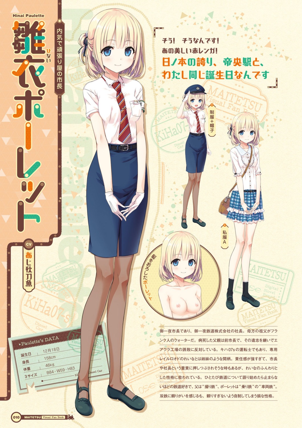 character_design cura digital_version hinai_paulette lose maitetsu naked_apron nipples pantyhose uniform