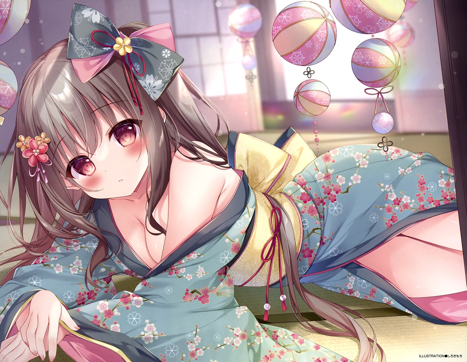 kimono no_bra open_shirt shirosei_mochi