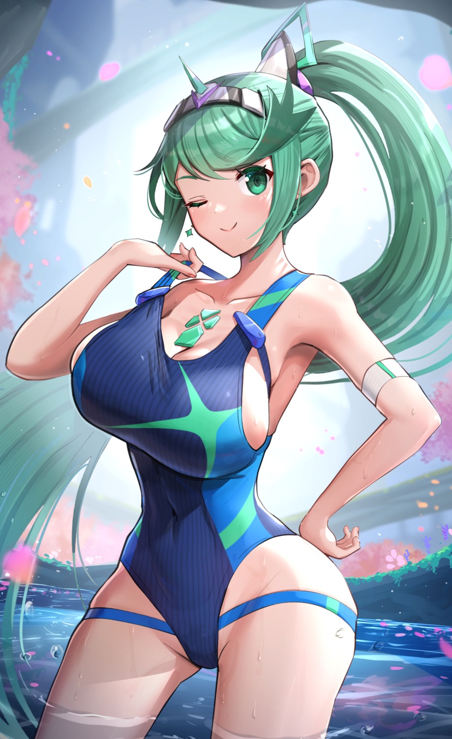 gonzarez pneuma_(xenoblade_2) swimsuits undressing wet xenoblade xenoblade_chronicles_2