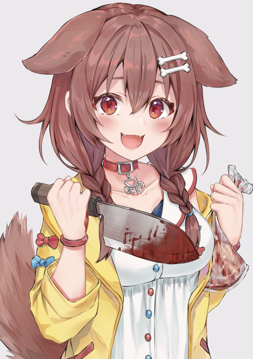 animal_ears blood censored hololive hololive_gamers hyouta_(yoneya) inugami_korone inumimi tail