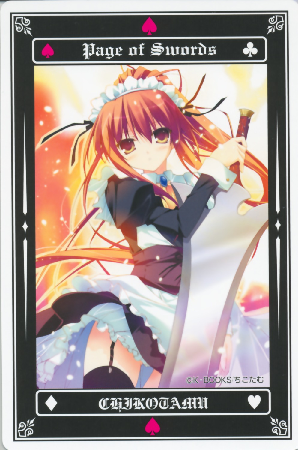 chikotam k-books maid overfiltered stockings sword tarot thighhighs