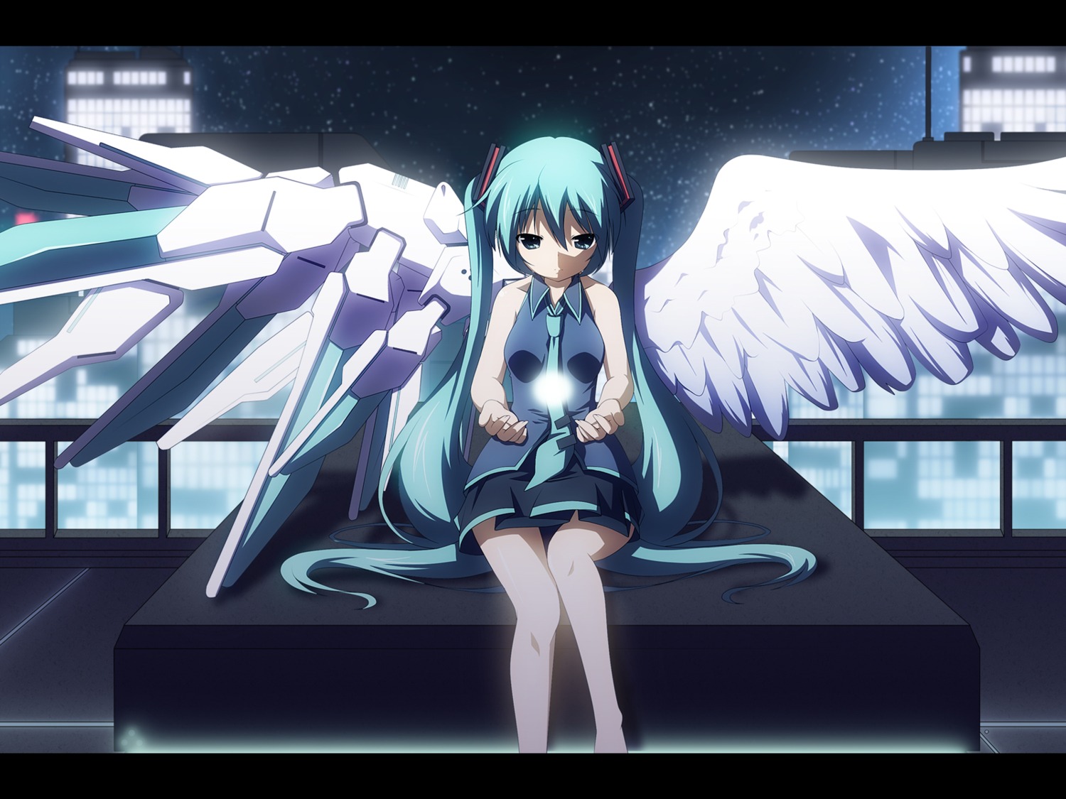 hatsune_miku vocaloid wallpaper wings yukizuki_kei_(yossa)