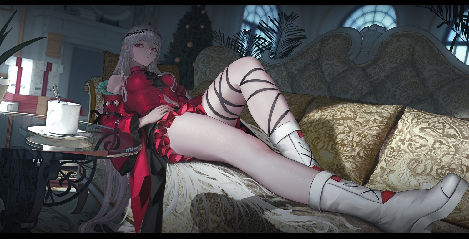 arknights christmas dress skadi_(arknights) zfivez