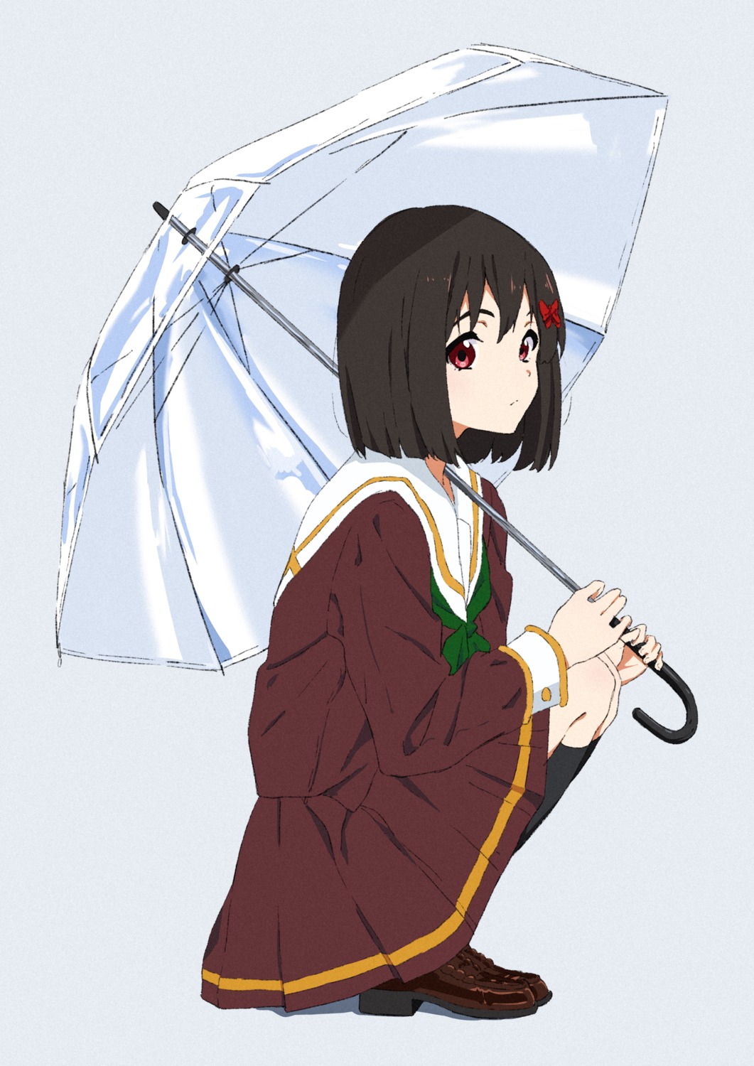 hibike!_euphonium hisaishi_kanade sakurayama_(59_sakurayama) seifuku skirt_lift umbrella