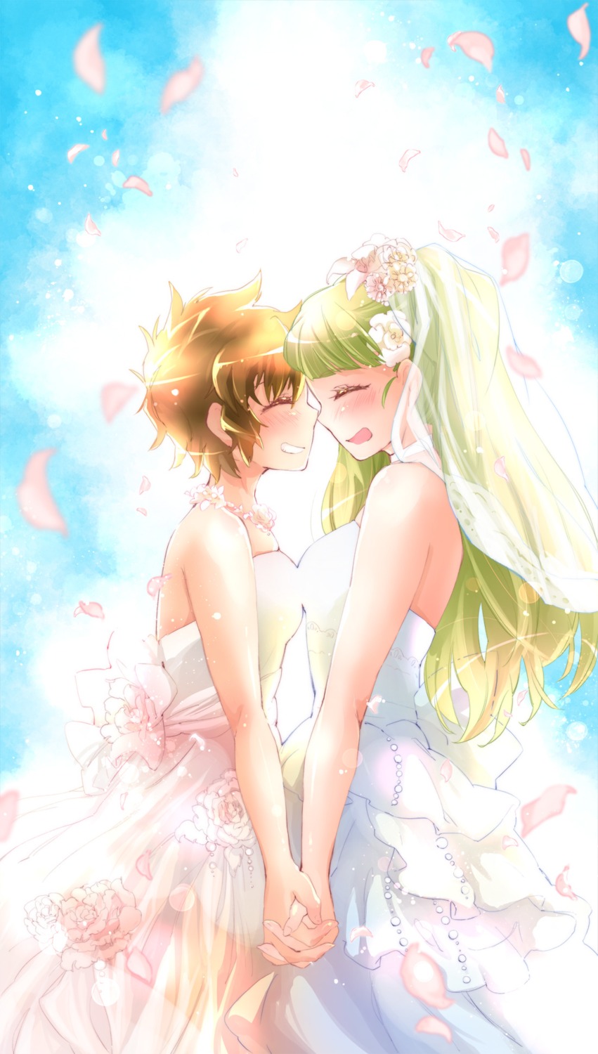 dress jenny_dolittle lynn_lambretta mouretsu_pirates mutou_mato wedding_dress yuri