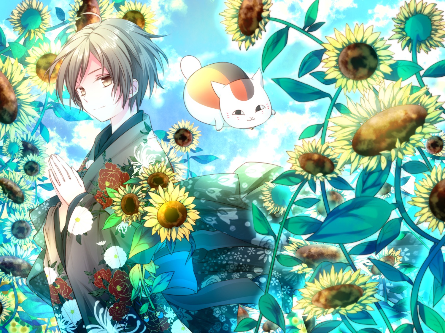 kimono male natsume_takashi natsume_yuujinchou neko nyanko riichu