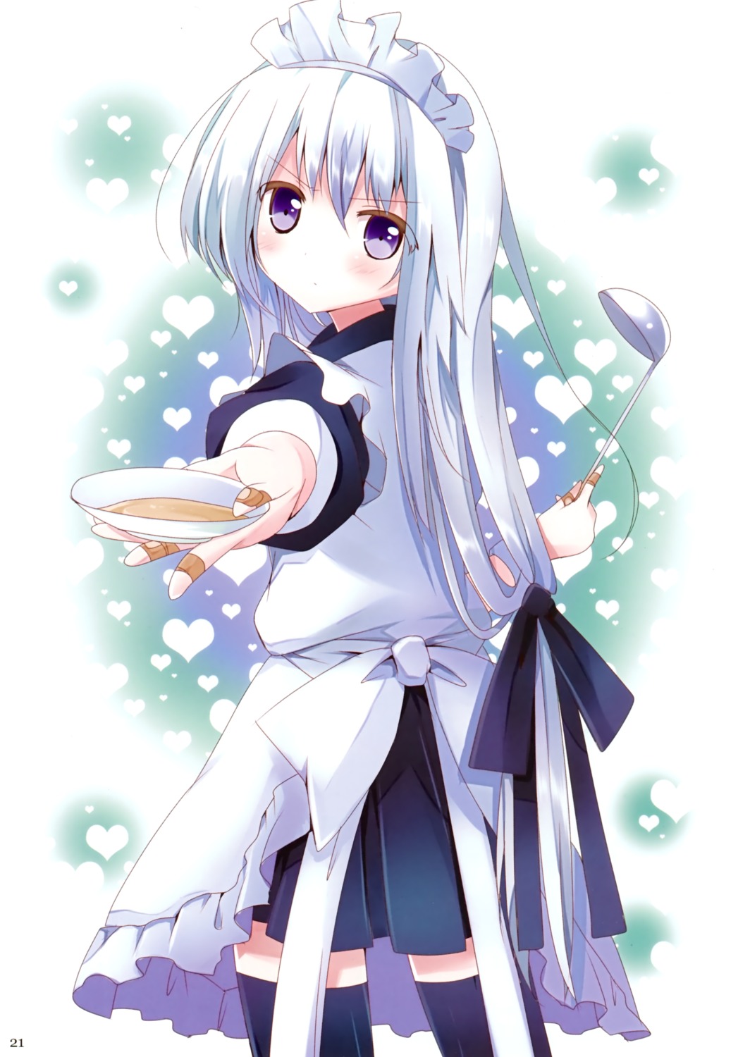 maid mishima_kurone seifuku shiropro thighhighs