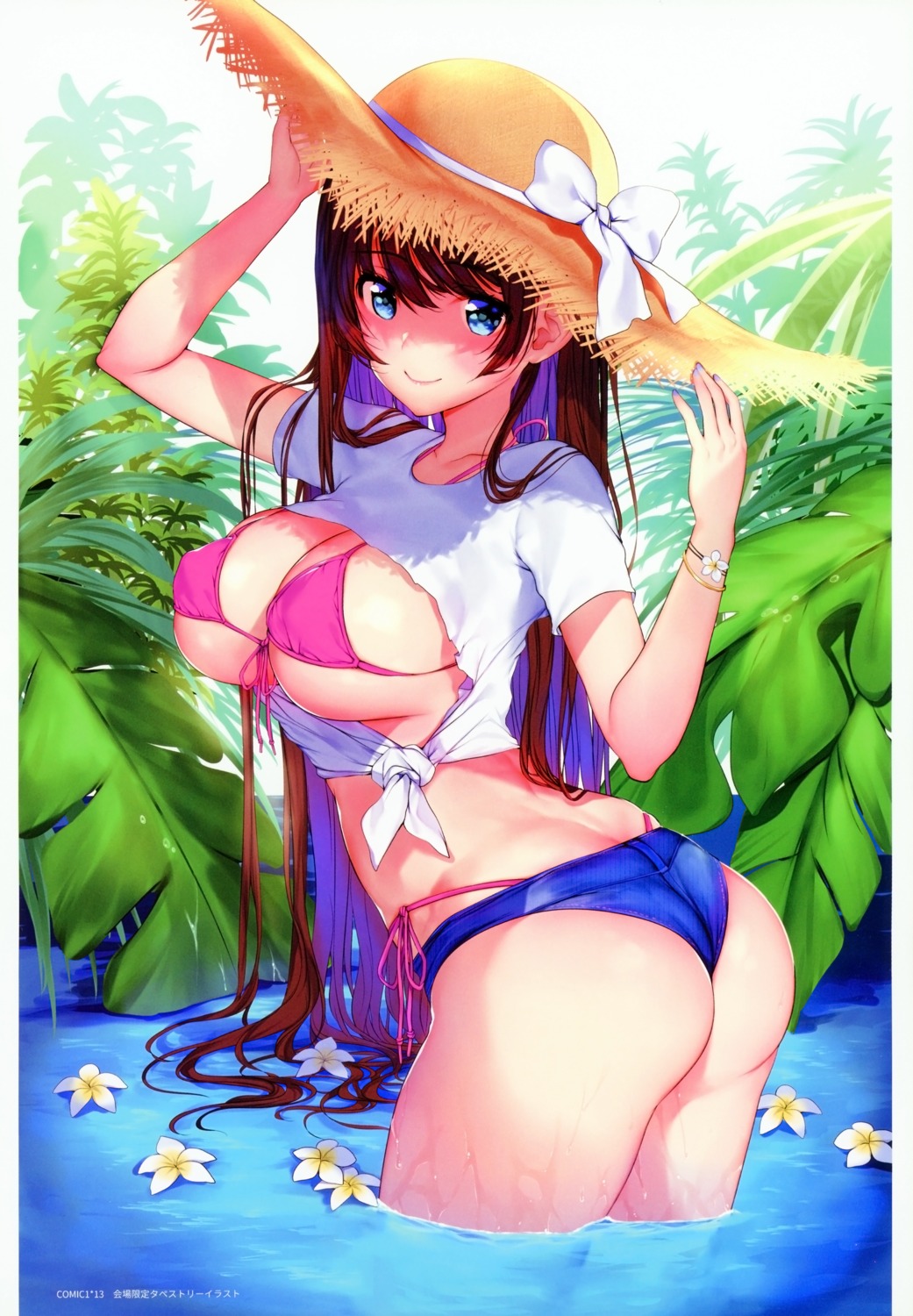 ass bikini erect_nipples matarou swimsuits wet