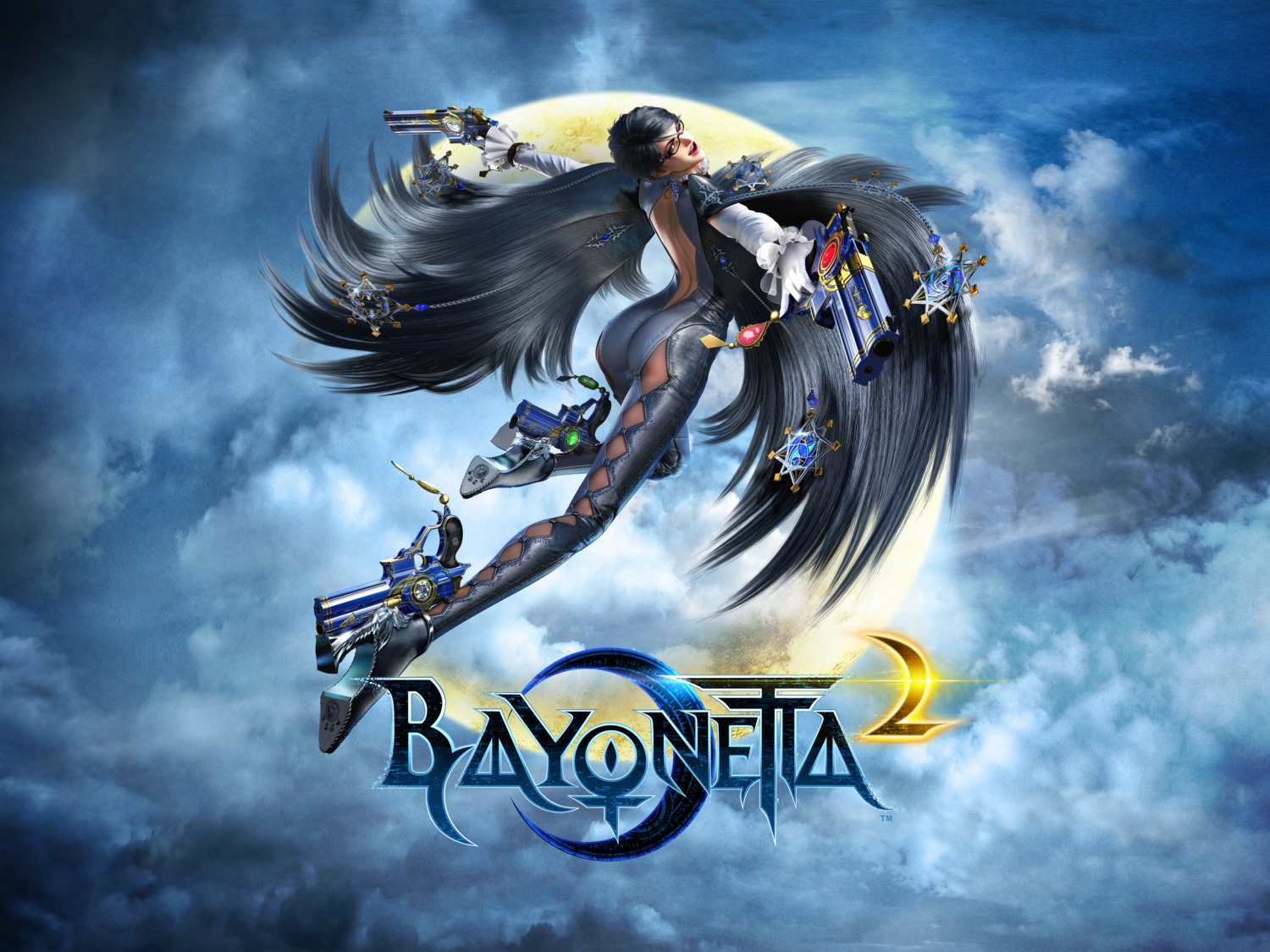 ass bayonetta bayonetta_(character) bayonetta_2 bodysuit cg gun megane sega