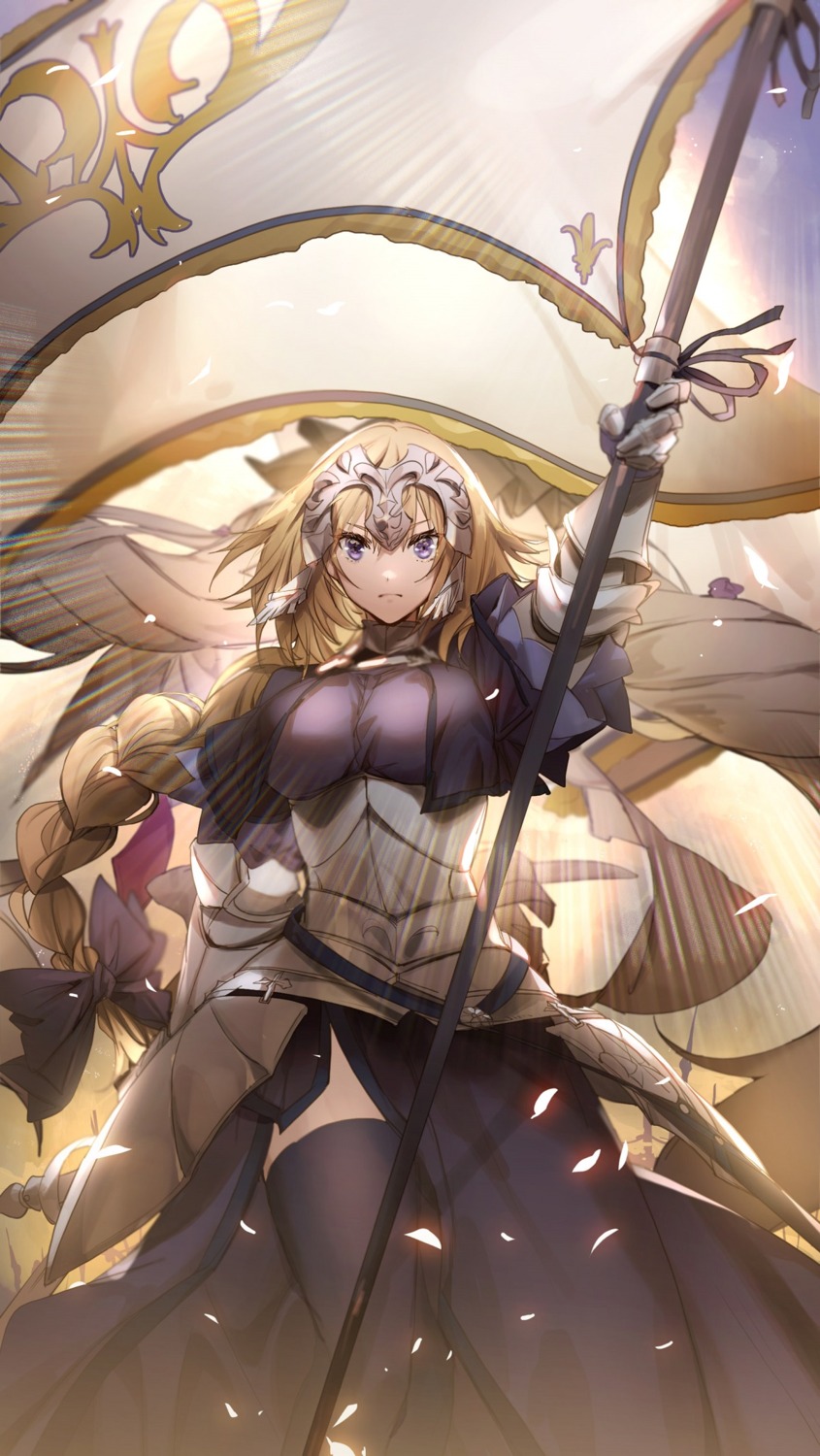 armor fate/grand_order jeanne_d'arc jeanne_d'arc_(fate) no-kan thighhighs