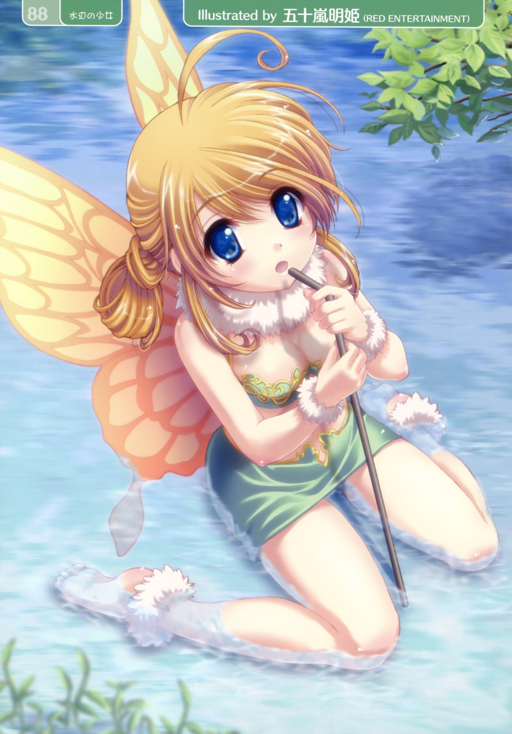 cleavage fairy igarashi_aki wet wings