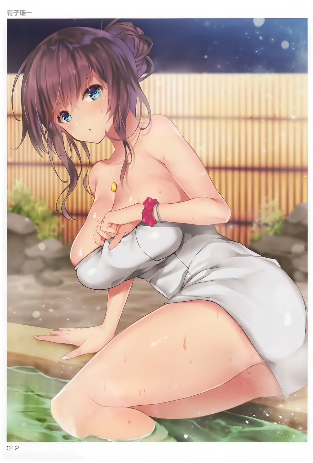 ariko_yohichi bathing cleavage naked onsen toranoana towel wet
