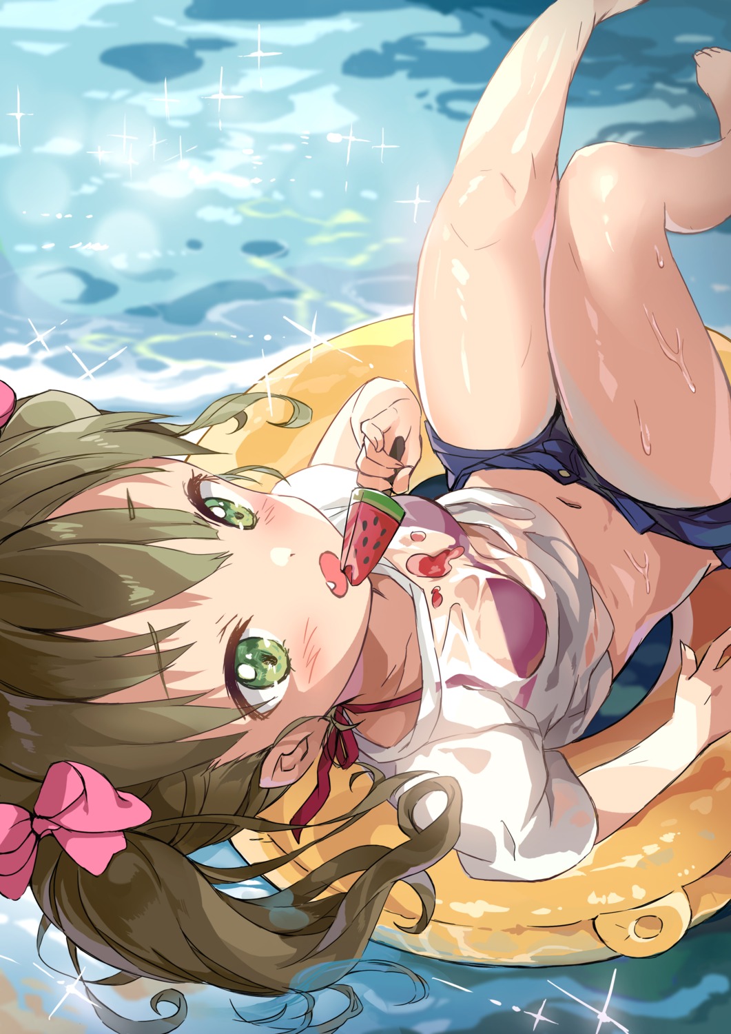 bikini_top saya_(mychristian2) see_through swimsuits wet wet_clothes