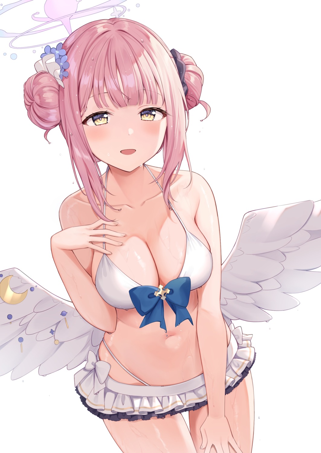 angel bikini blue_archive kashiwa_mochico misono_mika swimsuits wings