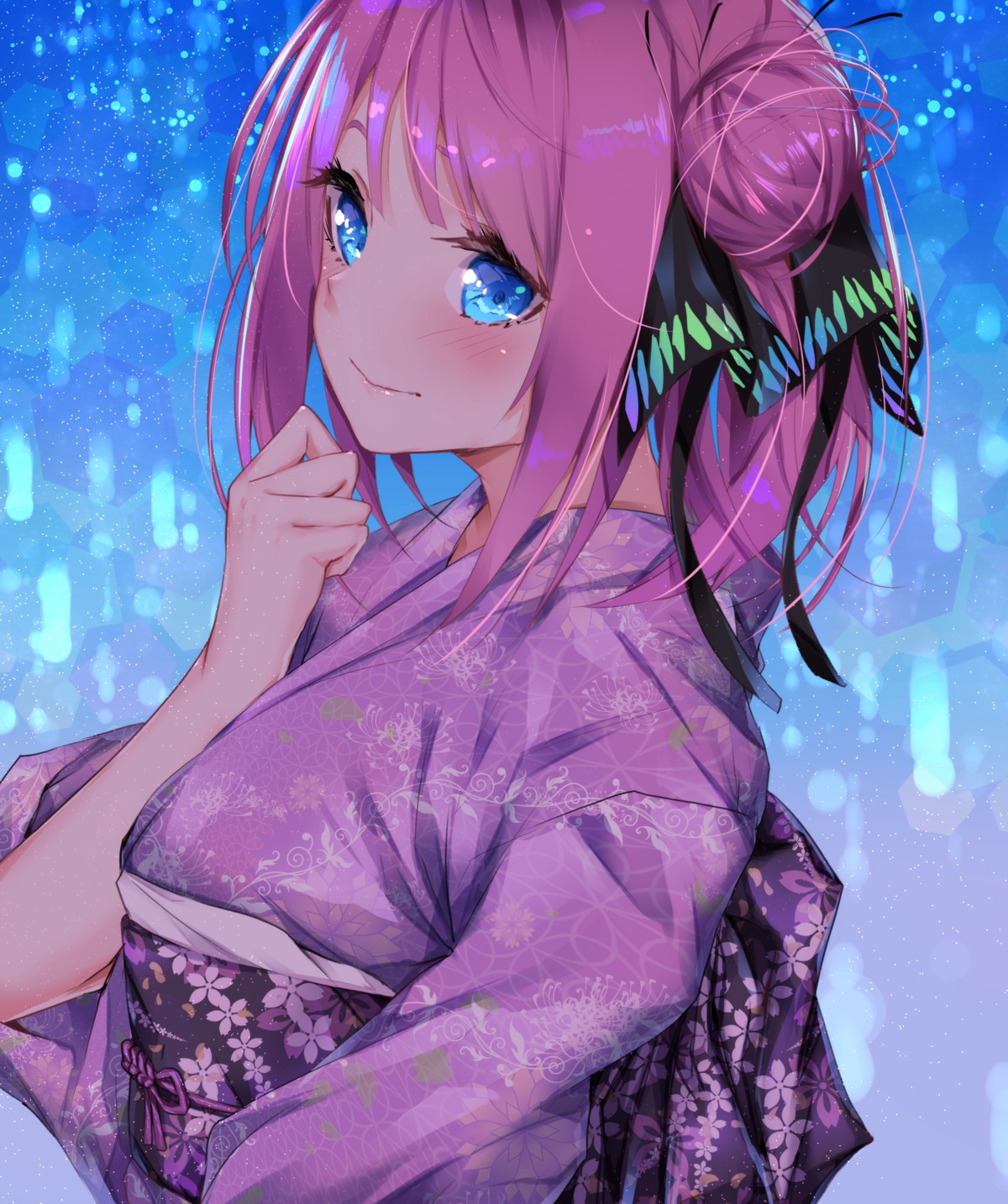 5-toubun_no_hanayome breast_hold nakano_nino sahara_gensei yukata