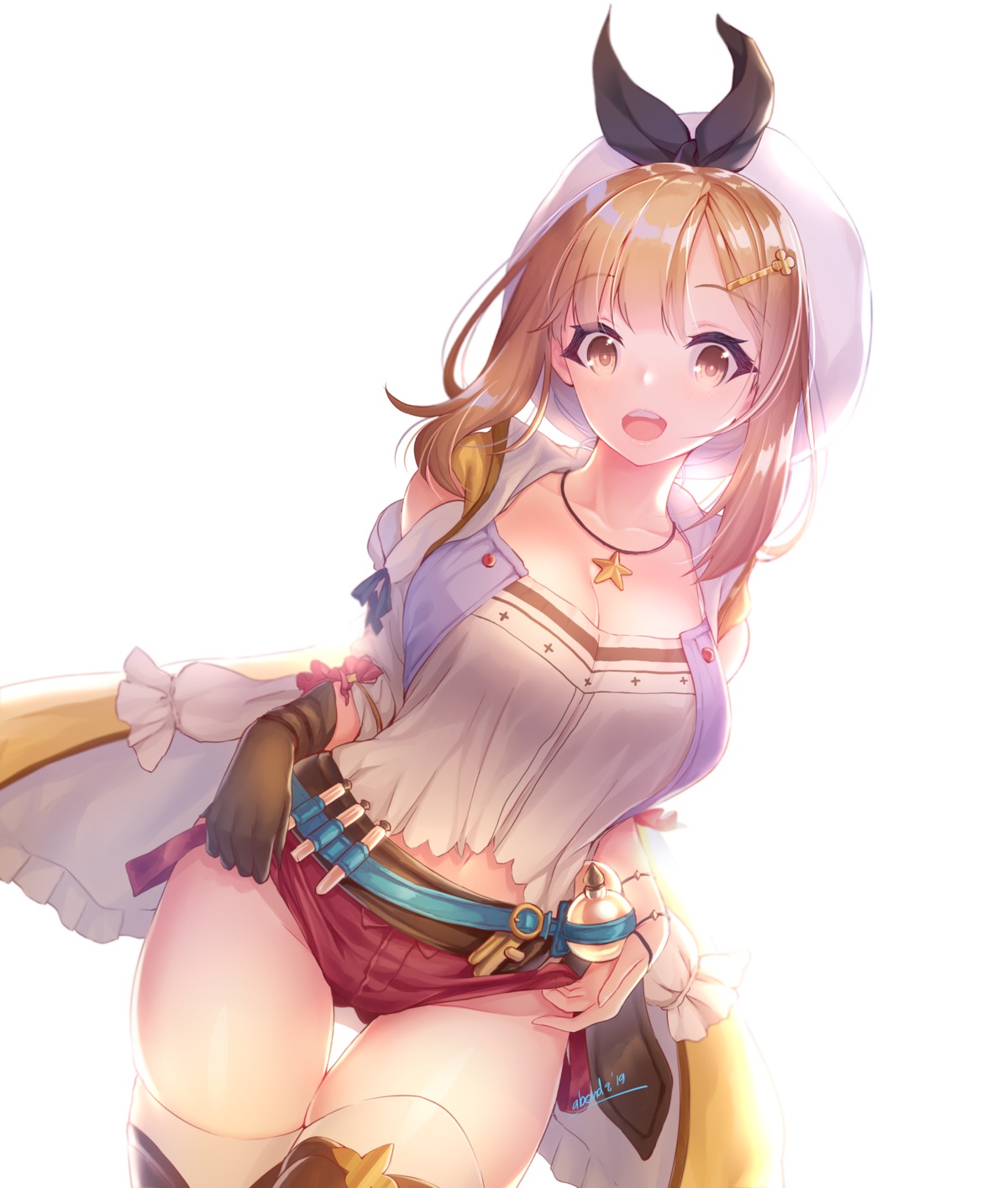 abondz atelier atelier_ryza cleavage reisalin_stout thighhighs