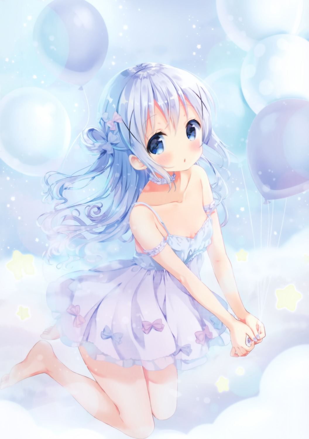 dress gochuumon_wa_usagi_desu_ka? kafuu_chino no_bra see_through waki_(pixiv2609622)