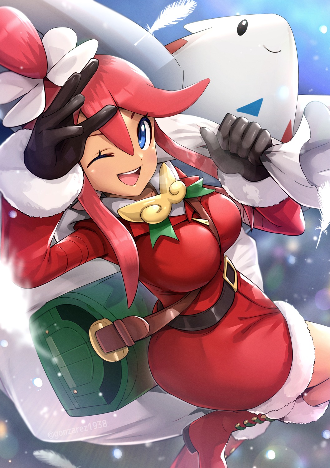 christmas dress gonzarez huuro_(pokemon) pokemon pokemon_b2w2 pokemon_bw togekiss