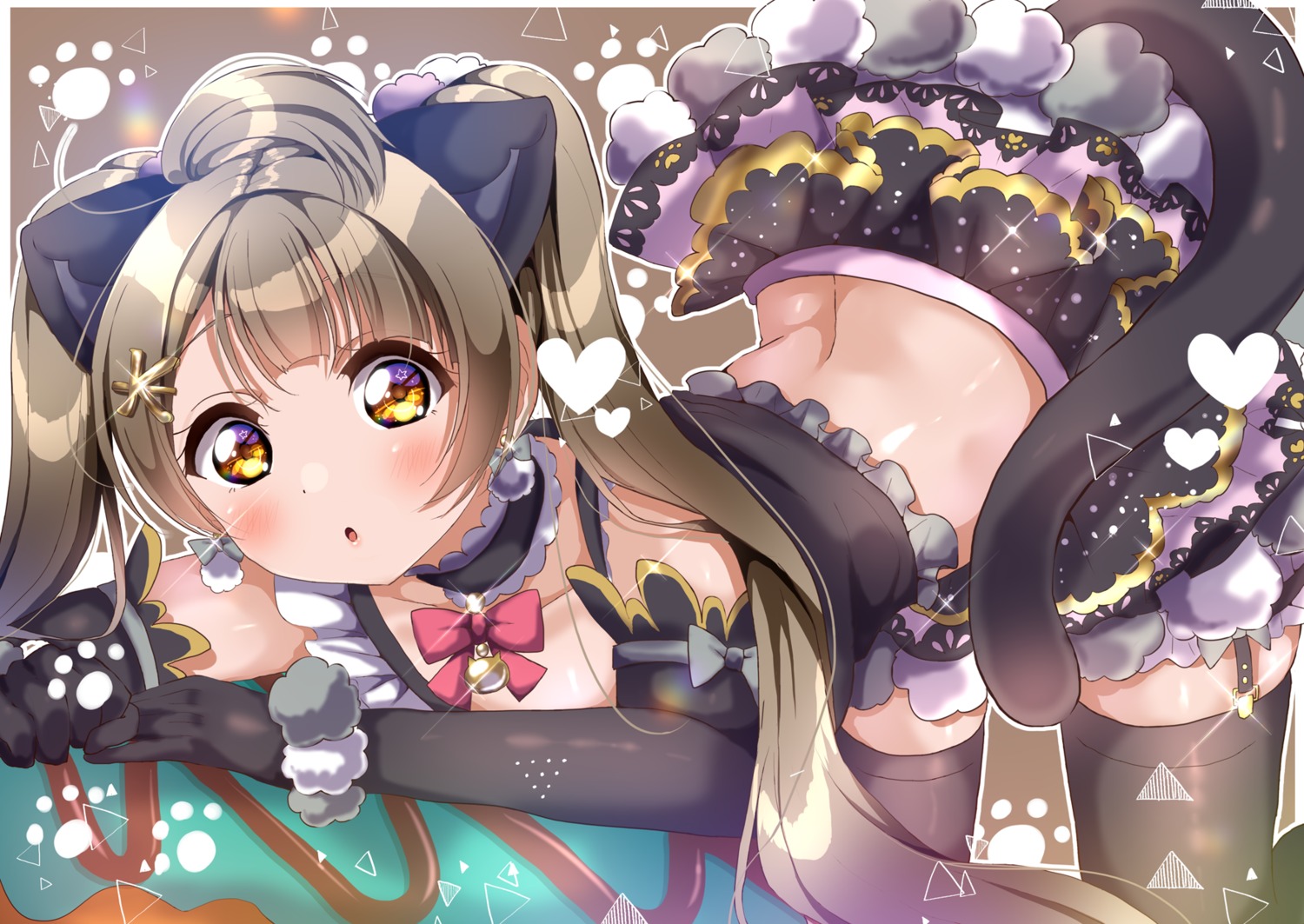 animal_ears love_live! minami_kotori nekomimi panda_copt stockings tail thighhighs