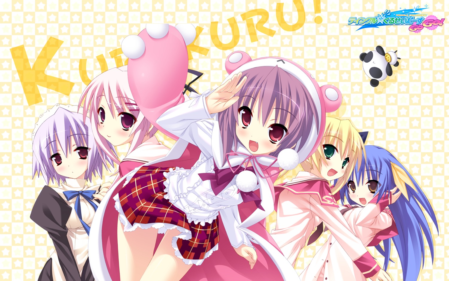 kannagi_rei kujou_ria macaron melilot misa_brigitta_cristelis seifuku twinkle_crusaders twinkle_crusaders_gogo! wallpaper yuugiri_nanaka