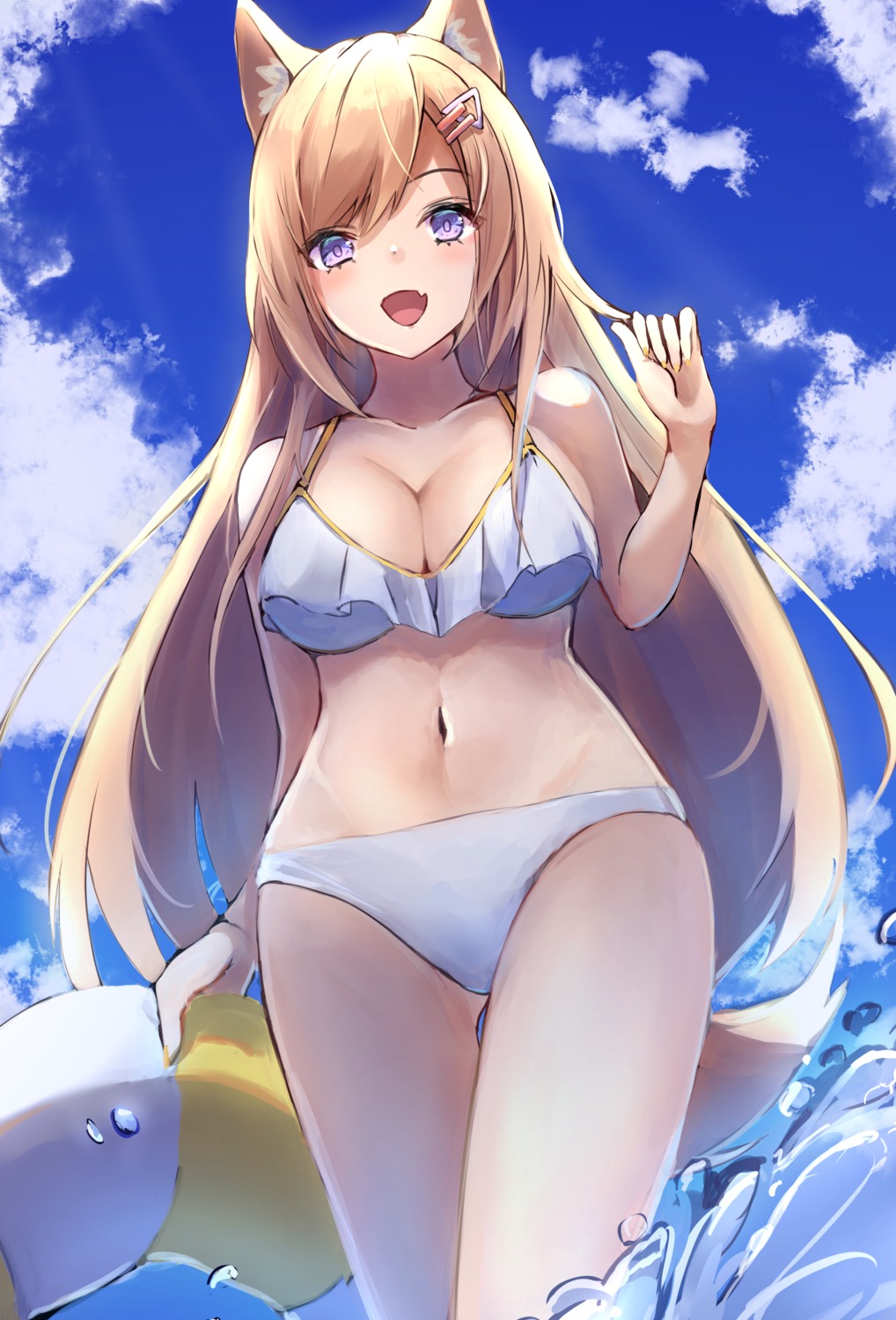 animal_ears bikini kitsune kurohikage swimsuits tail