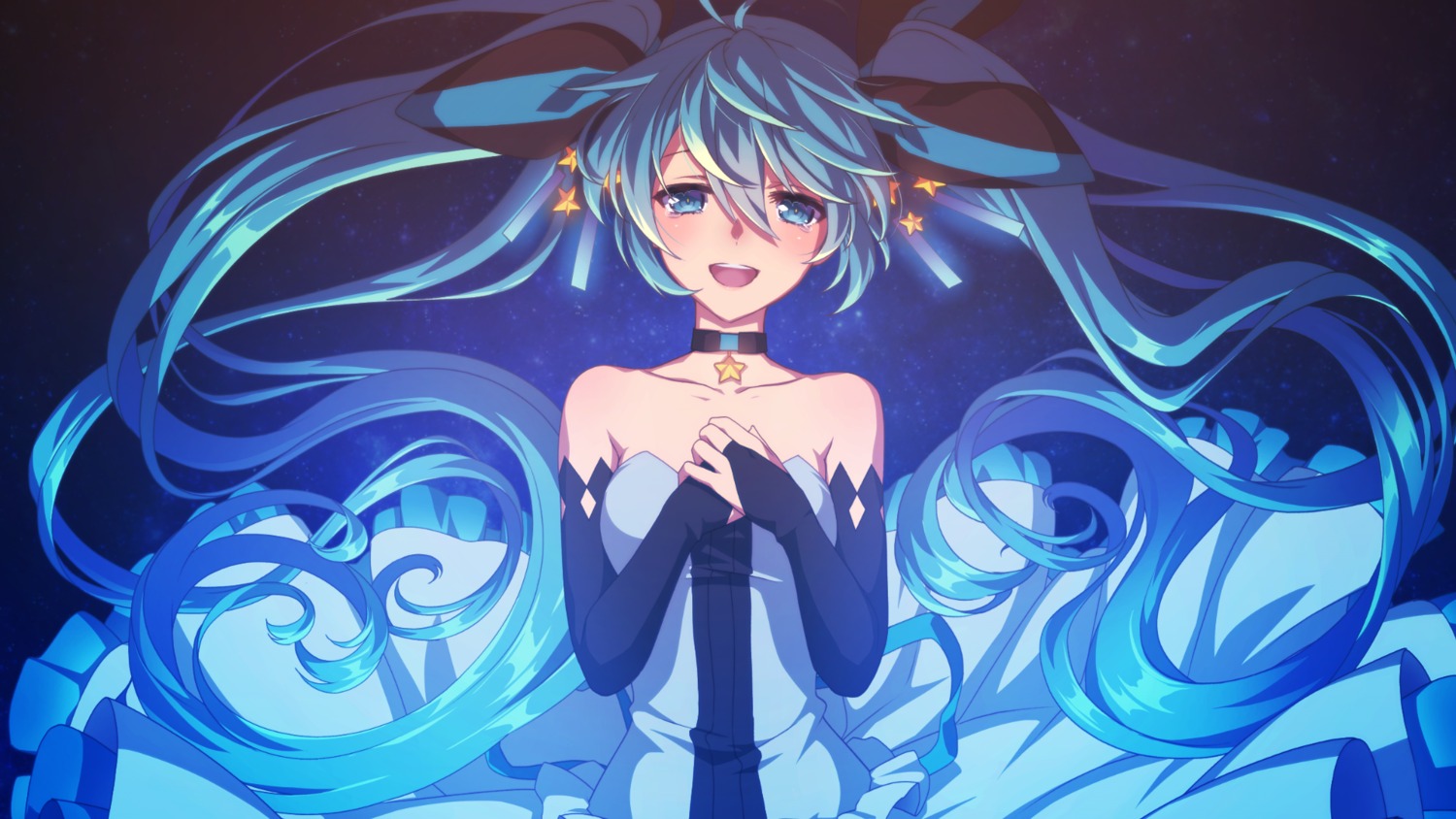 breast_hold dress hatsune_miku matsuda_toki skirt_lift vocaloid wallpaper