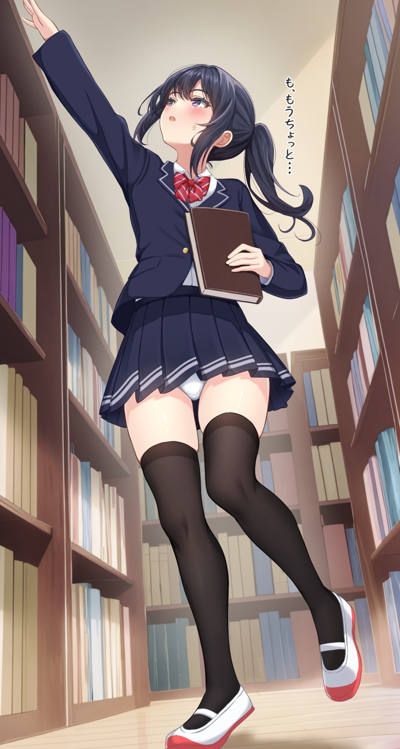 nikki_(n2kkey) pantsu seifuku skirt_lift thighhighs