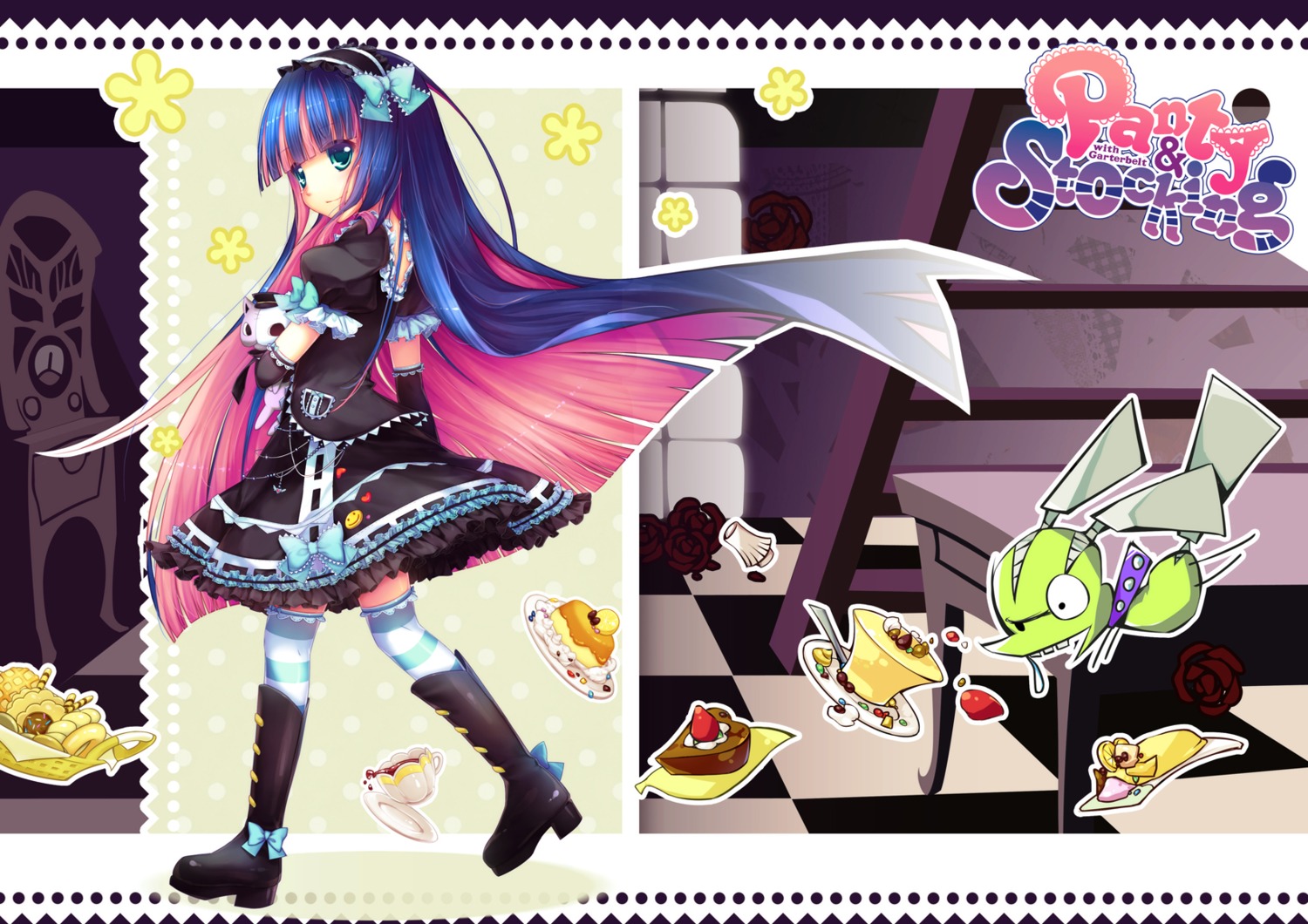 ane_niku chuck dress gothic_lolita honekoneko lolita_fashion panty_&_stocking_with_garterbelt stocking thighhighs