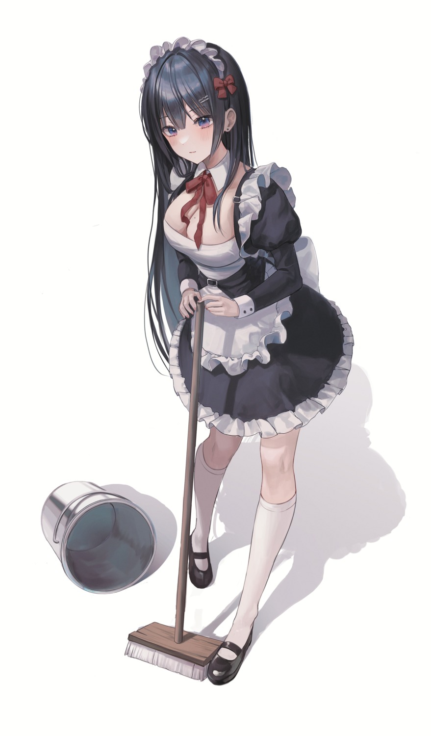 cleavage maid myowa no_bra