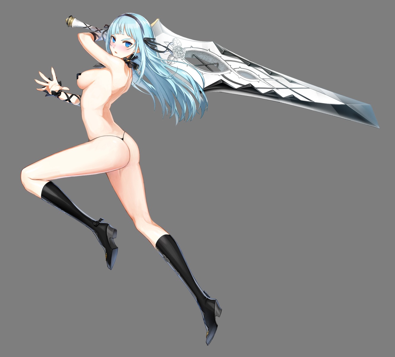 ass closers heels pantsu pasties photoshop red_star_alliance sword thong topless transparent_png violet_(closers)